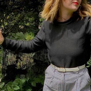 handcrafted black fringe sweatshirt